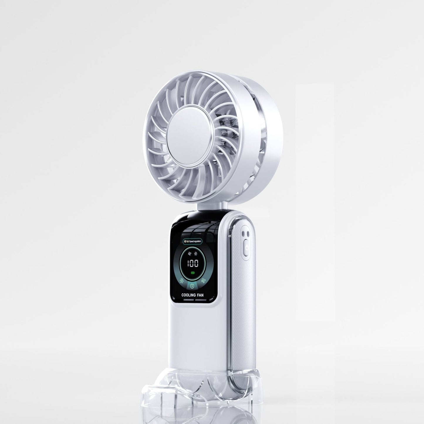 Creative Digital Display Refrigeration Ice Compress Turbine High-speed Handheld Fan