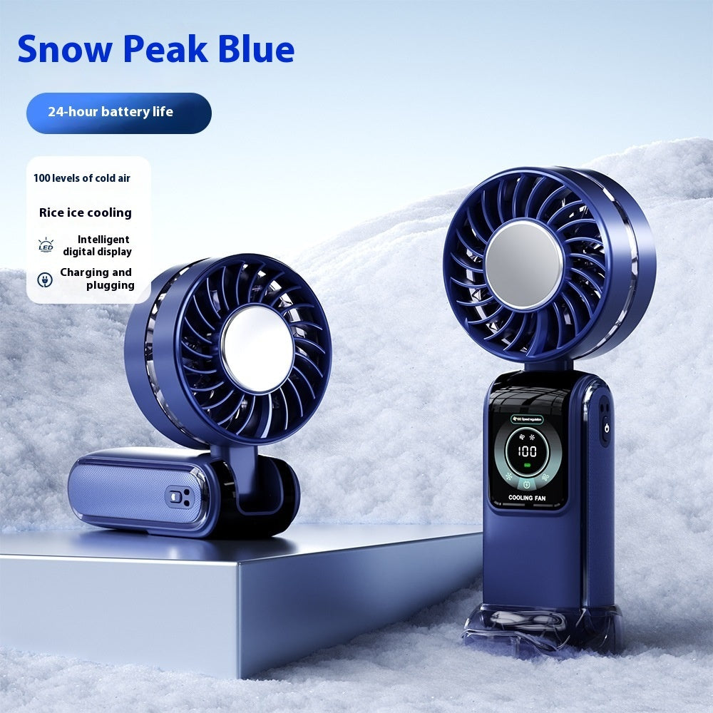 Creative Digital Display Refrigeration Ice Compress Turbine High-speed Handheld Fan